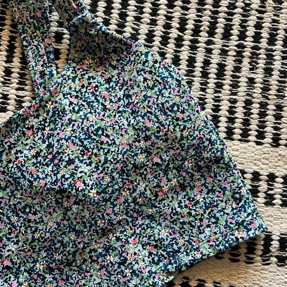 SAGE Collective Size XS Blue & Green Floral Print Sports Bra